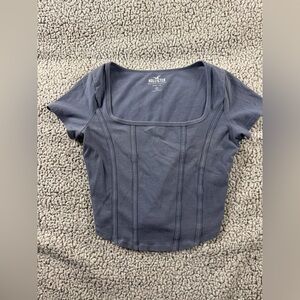Hollister Women's Charcoal Short Sleeve Top